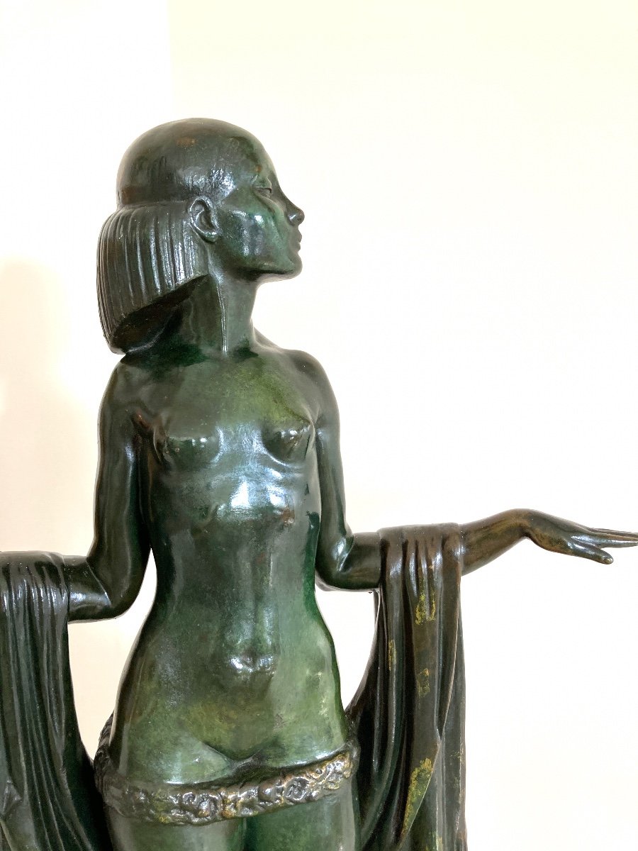 Sculpture De Femme En Bronze, Signée De Marcel Rau (belgique)-photo-3