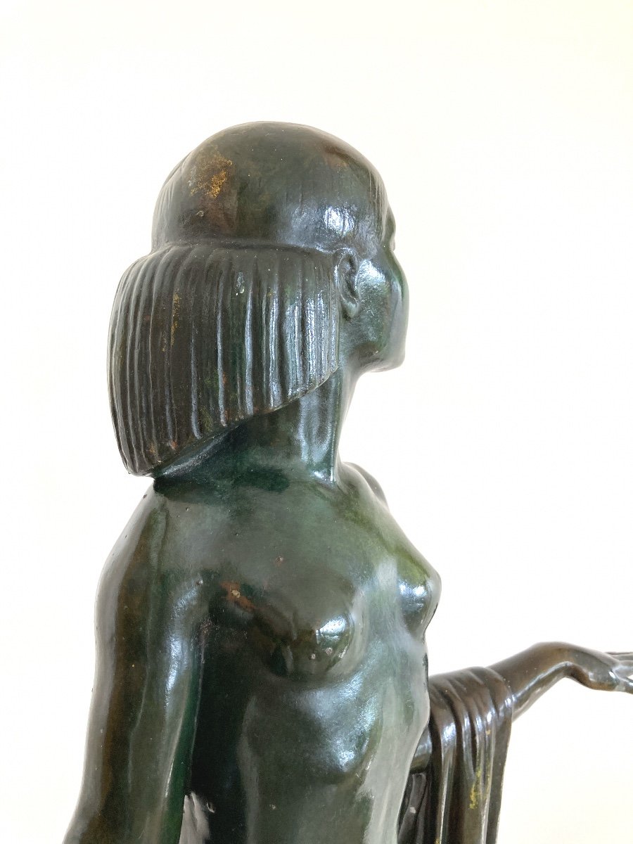 Sculpture De Femme En Bronze, Signée De Marcel Rau (belgique)-photo-4