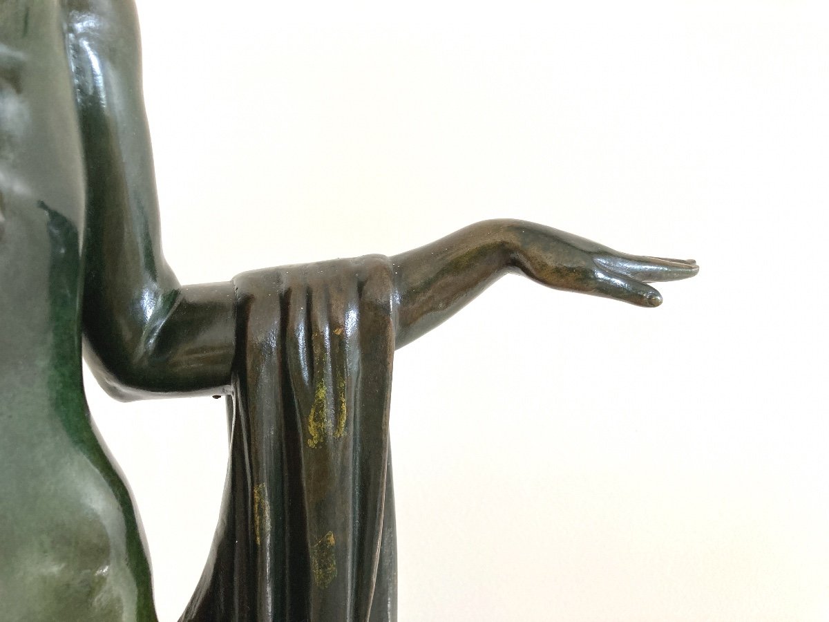 Sculpture De Femme En Bronze, Signée De Marcel Rau (belgique)-photo-2