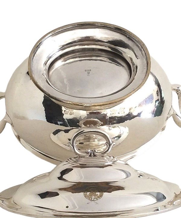 Large Tureen In Silver Plated Metal - Transatlantic Liner Le Bremes-photo-5
