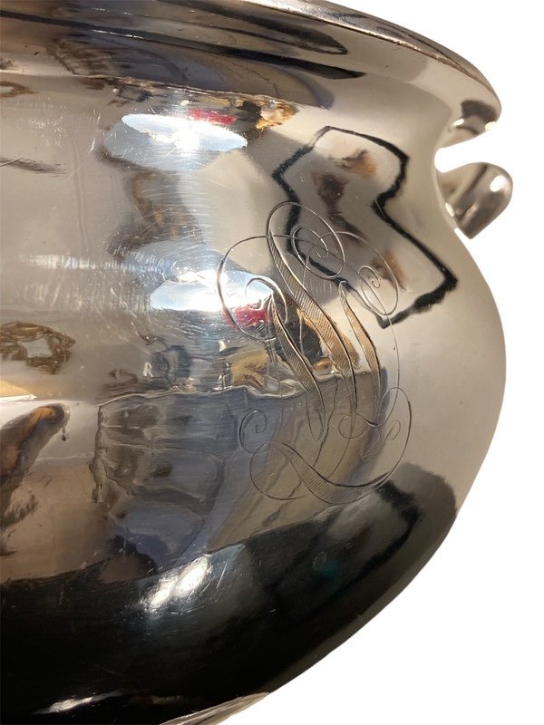 Large Tureen In Silver Plated Metal - Transatlantic Liner Le Bremes-photo-7