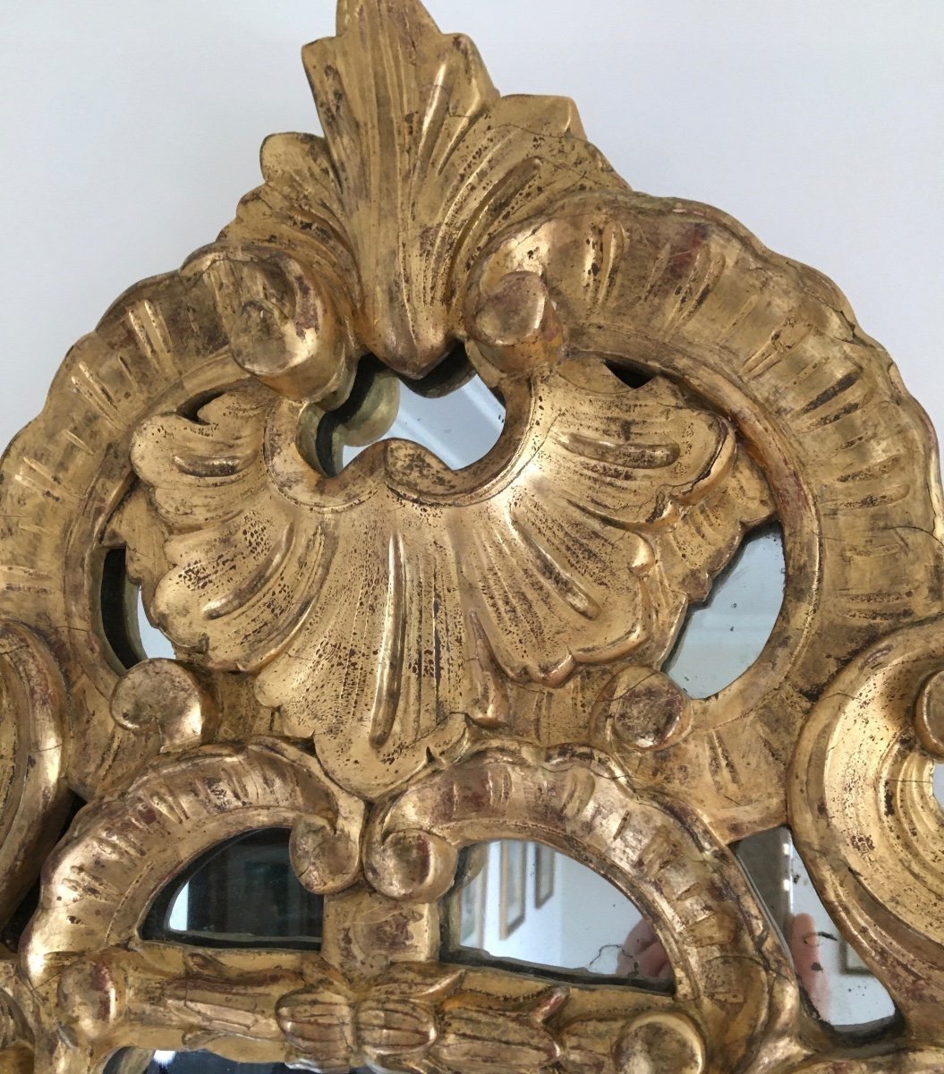 Pair Of Large Mirrors, In Carved Golden Wood, Italy, 19th-photo-1