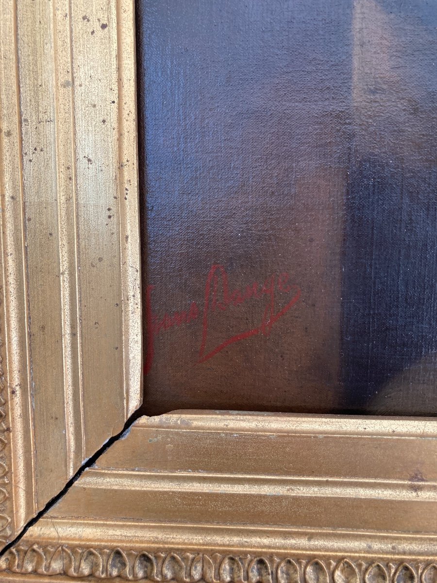 Huile sur Toile, l'Artisan,  signé de Frans Dauge, 19ème-photo-3