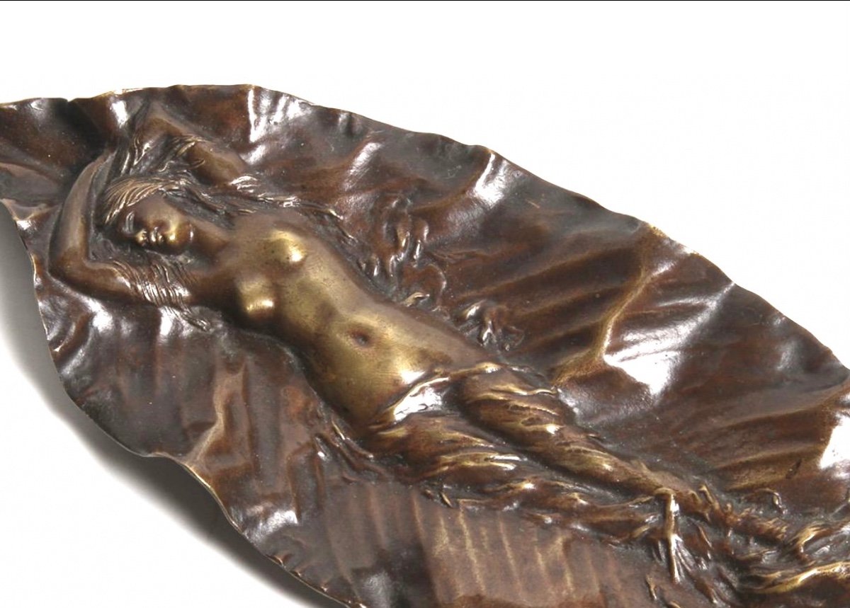 Vide poche en bronze, Signé de Georges Delpérier, Art Nouveau-photo-2