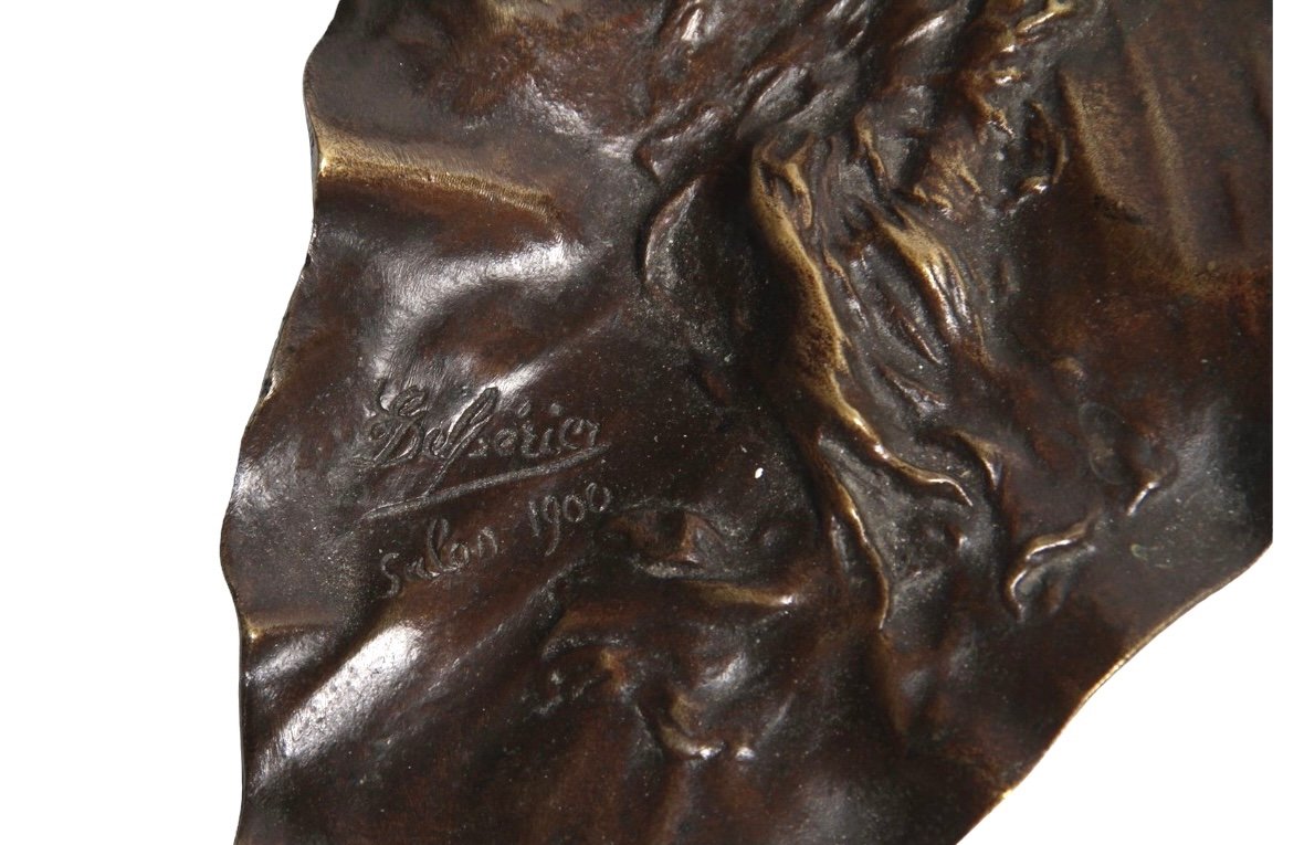 Vide poche en bronze, Signé de Georges Delpérier, Art Nouveau-photo-1