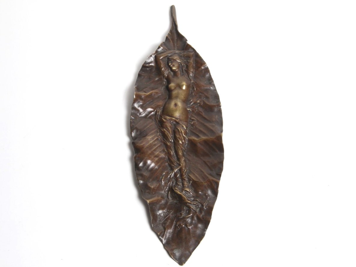 Vide poche en bronze, Signé de Georges Delpérier, Art Nouveau