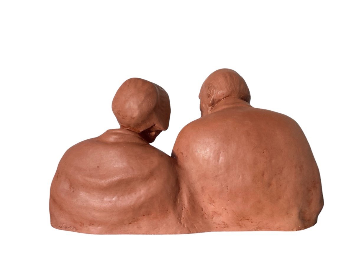 Terracotta Print By Gaston Hauchecorne, - Art Deco Period -photo-2