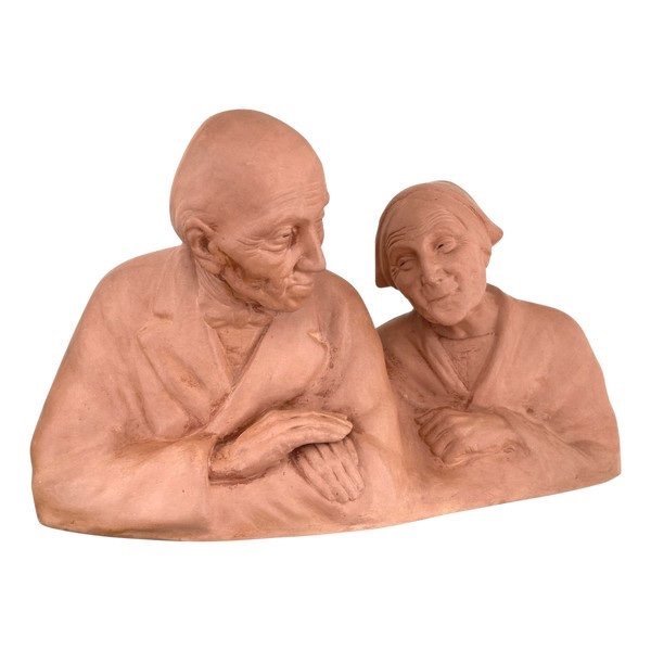 Terracotta Print By Gaston Hauchecorne, - Art Deco Period 
