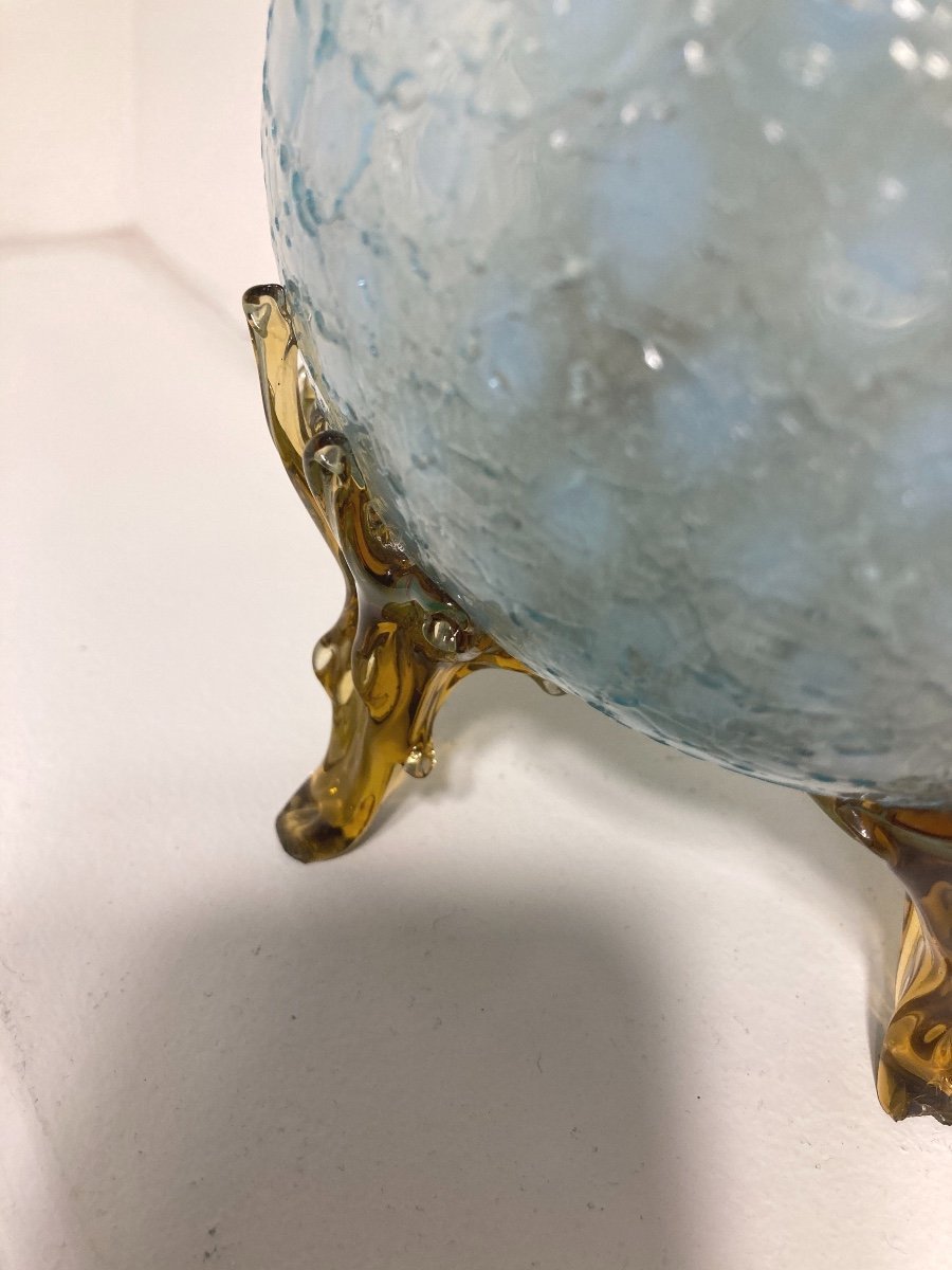 Paire de lampes, En Verre Granité, Manufacture De Clichy, Art Nouveau-photo-8