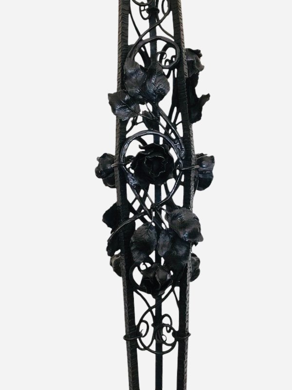 Wrought Iron Floor Lamp, Art Deco Work Circa 1920-photo-3