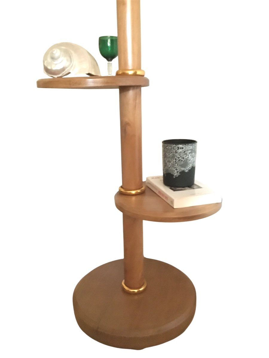 Vintage Wooden Servant Floor Lamp - 1950s-photo-3