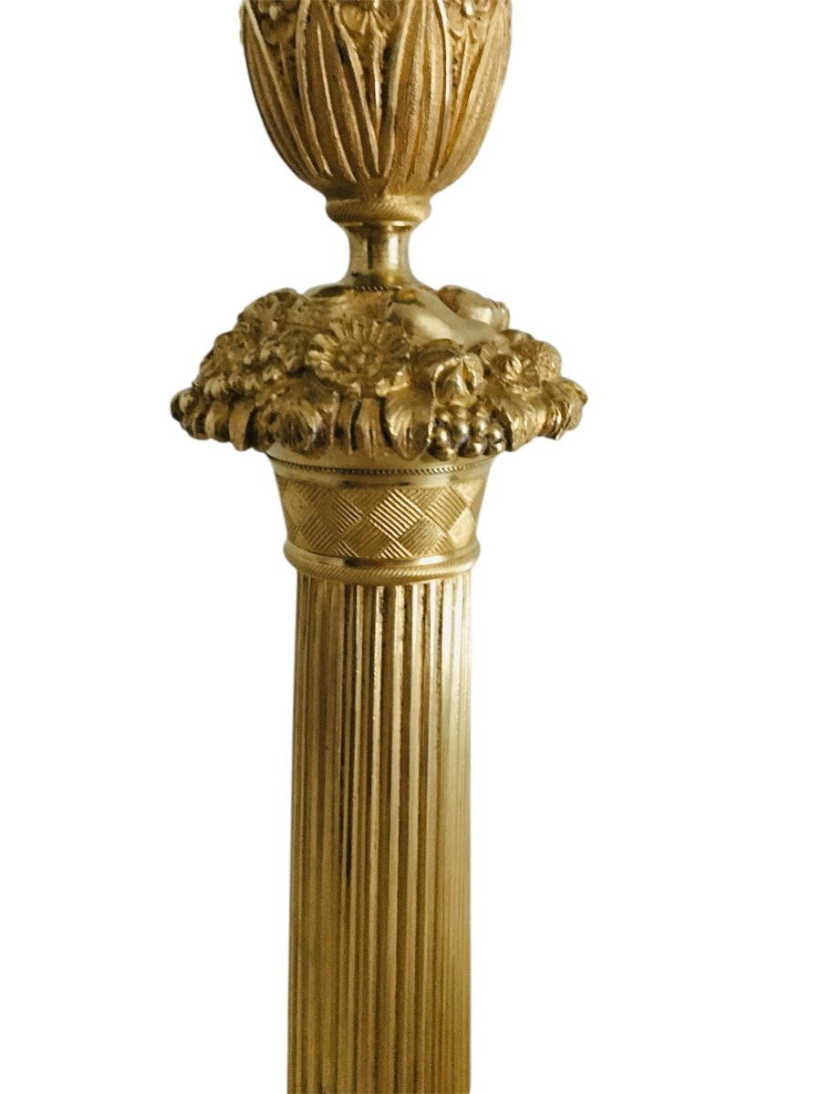 Pair Of 19th Century Candlesticks From The Restoration Period, Mounted As Lamps-photo-3