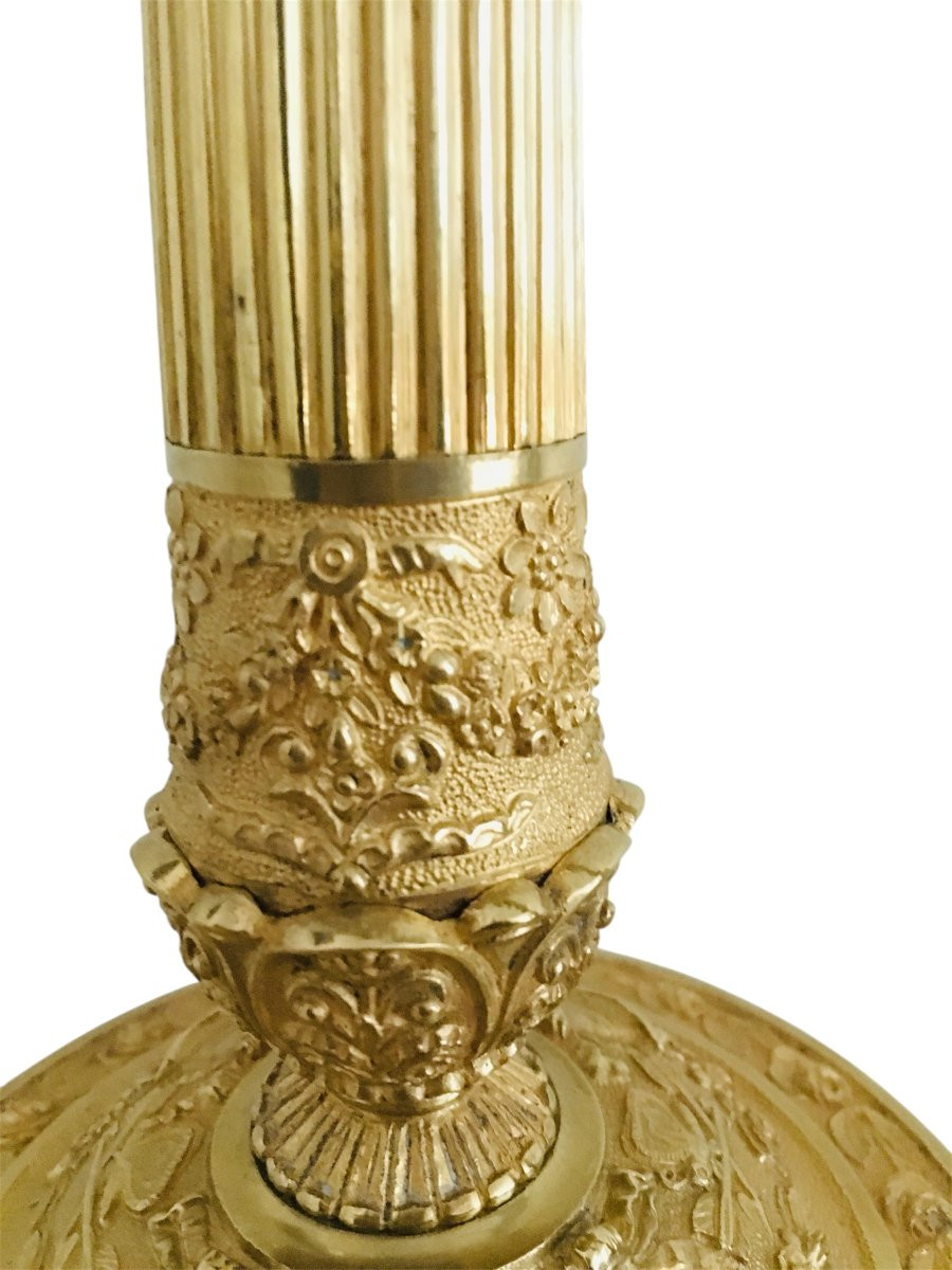 Pair Of 19th Century Candlesticks From The Restoration Period, Mounted As Lamps-photo-6