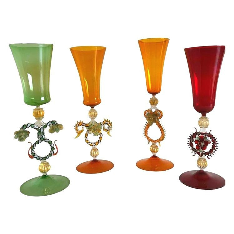 Murano Glasses, Set Of 4, Venice Circa 1970