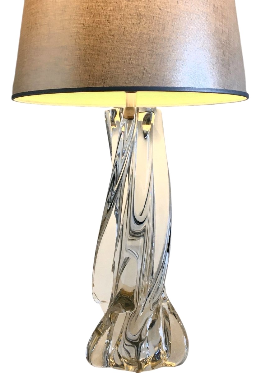 Lampe Moderniste en cristal de Sèvres, Années 1960