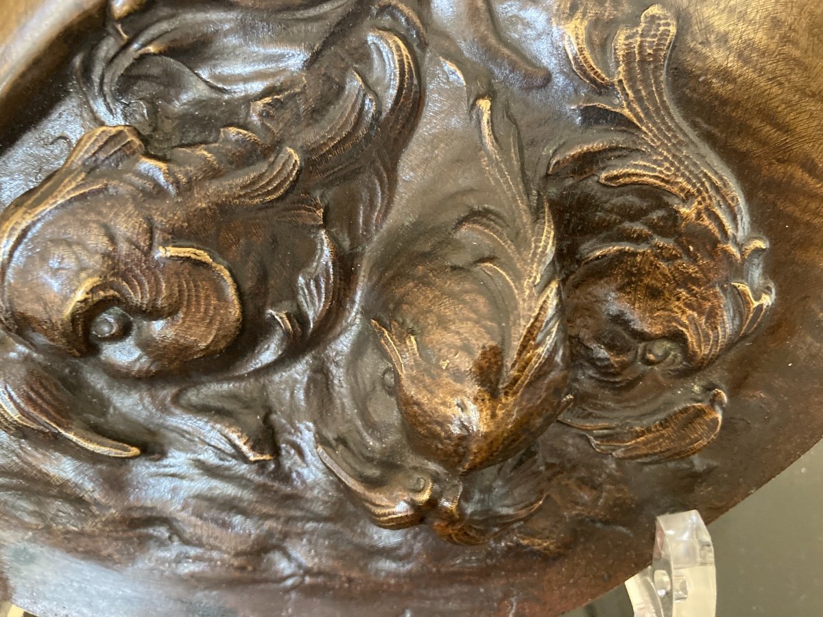 Pair Of Large Bronze Medallions, 19th Century-photo-3