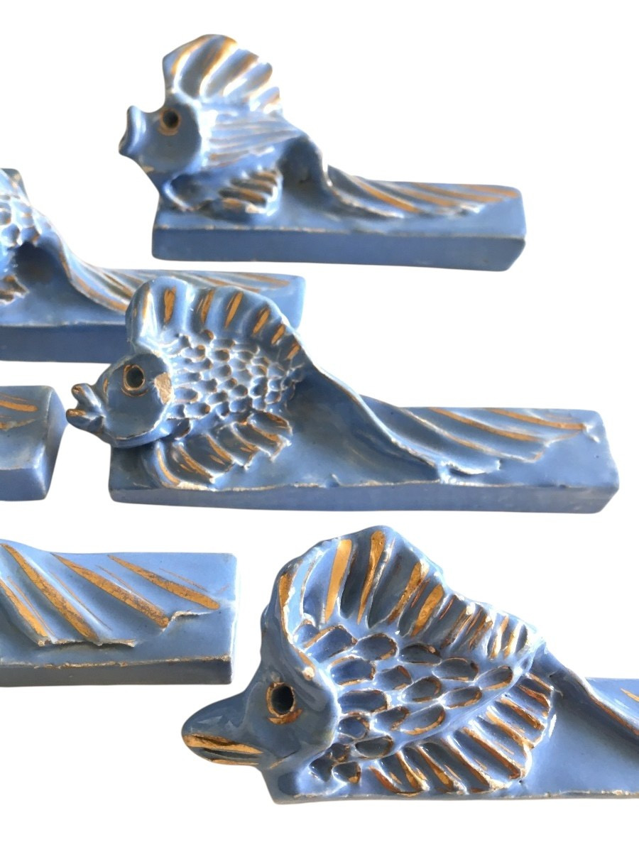 Knife Holders, Set Of 10 Vintage 1950-photo-2