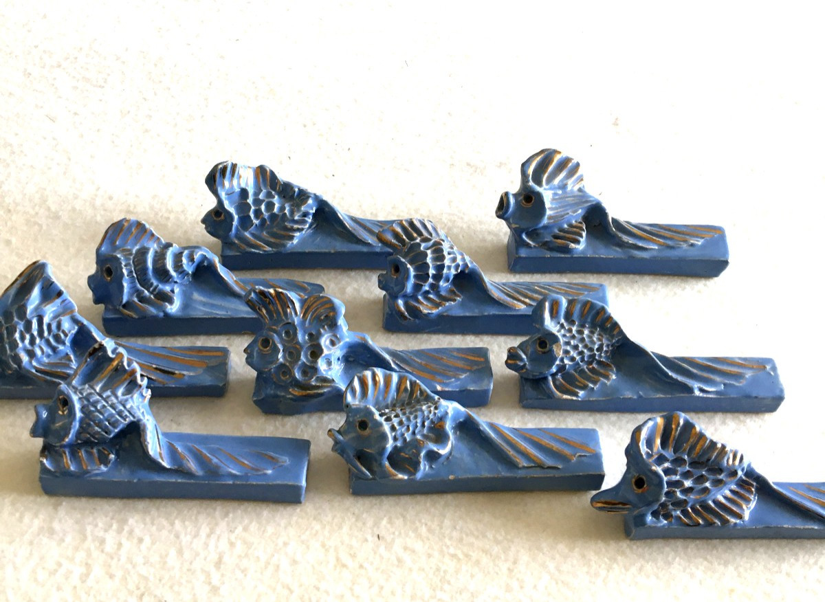 Knife Holders, Set Of 10 Vintage 1950-photo-1