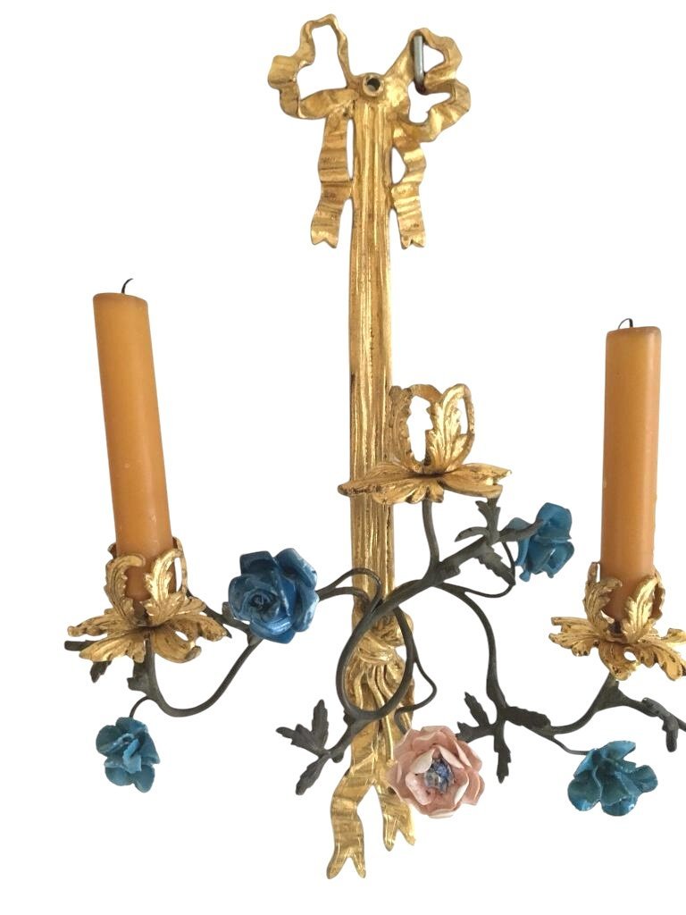 Pair Of Wall Sconces, Louis XVI Style, 19th Century-photo-2