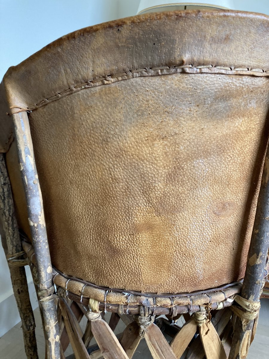 Fauteuil Equipale en cuir, Art populaire  - Mexique, années 1970-photo-5