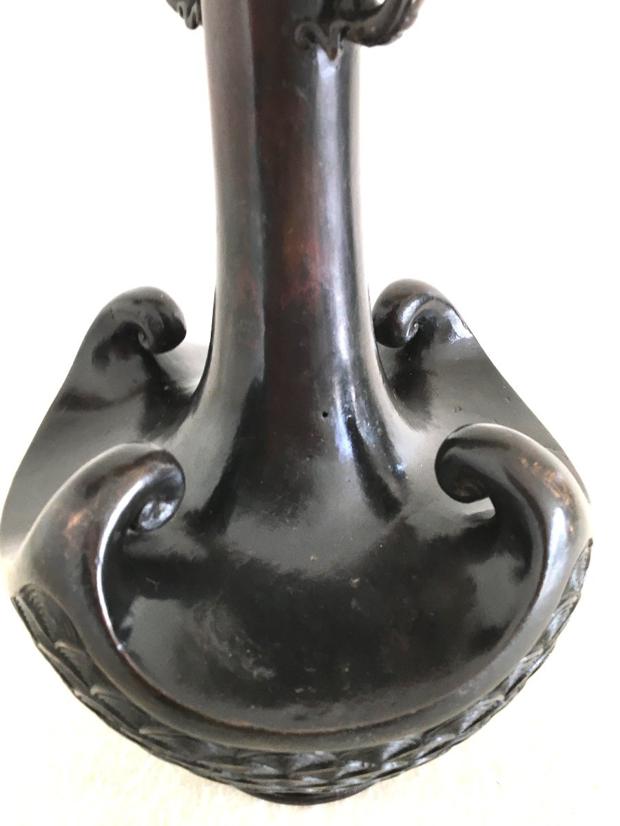 Japanese Bronze Vase, Meiji Period -photo-1