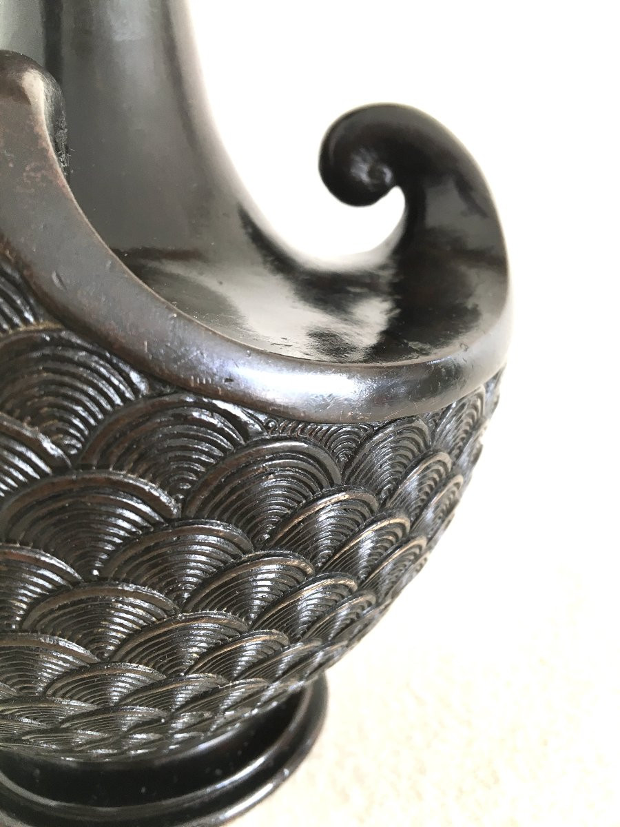 Japanese Bronze Vase, Meiji Period -photo-2