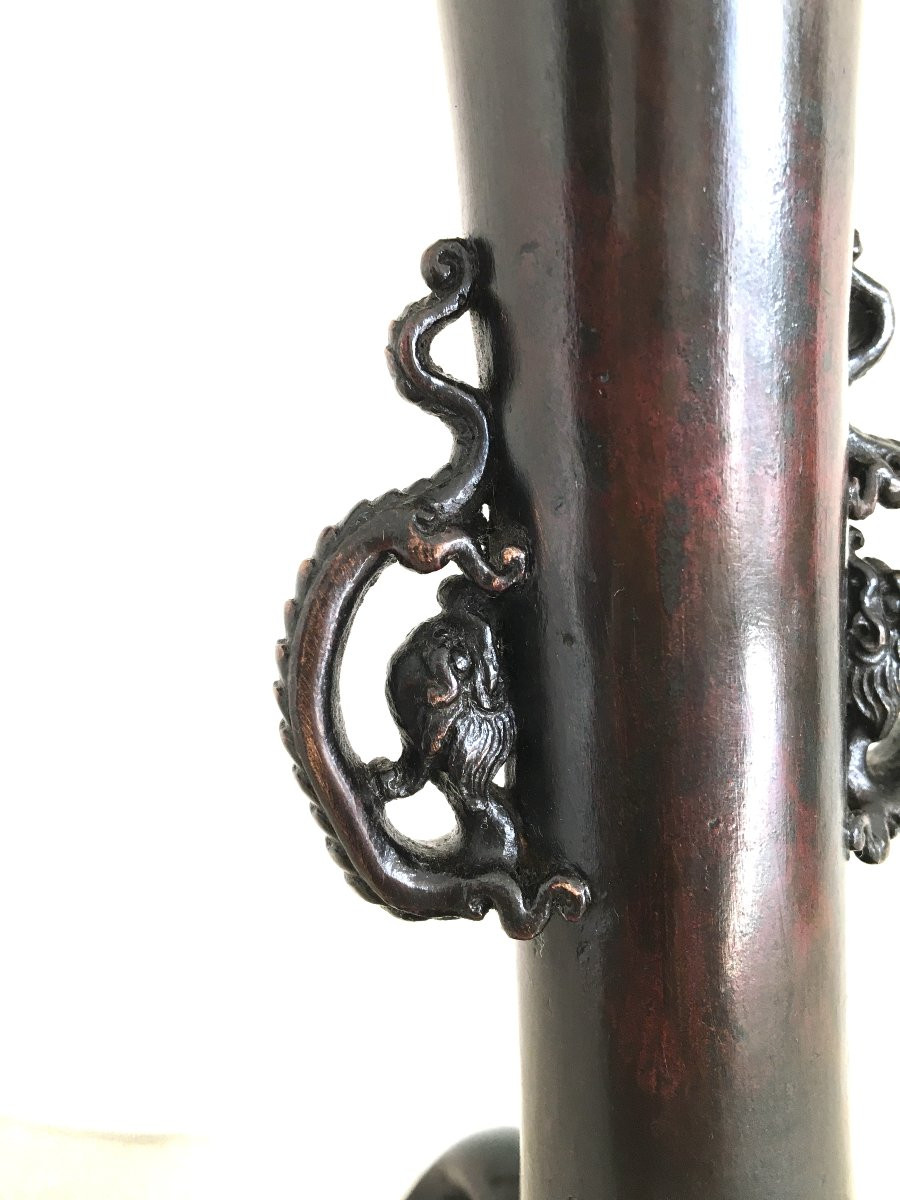Japanese Bronze Vase, Meiji Period -photo-5