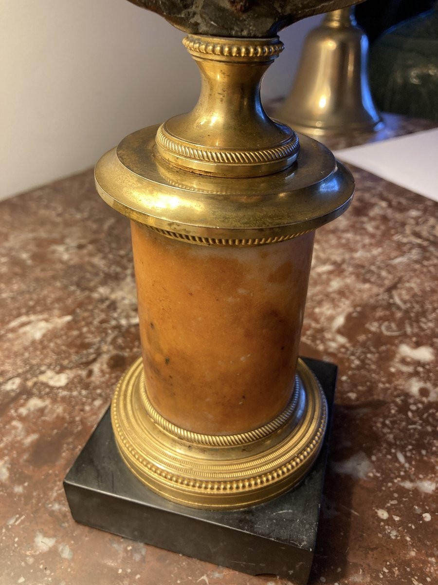 Bronze Sculpture, The Kiss Given, After Jean Antoine Houdon (1741-1828), Circa 1820-photo-6