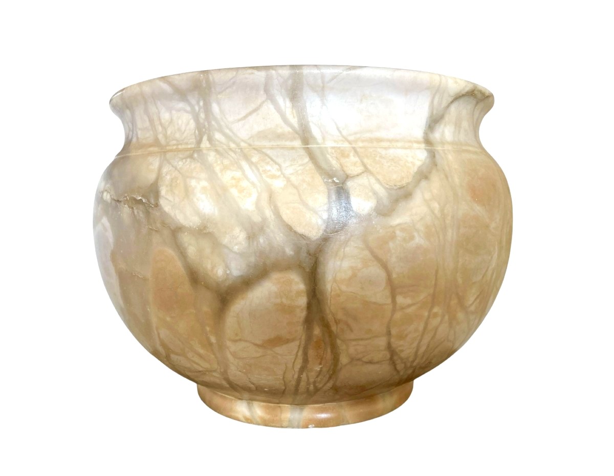 Large Marble Turtle Cachepot, Late 19th Century