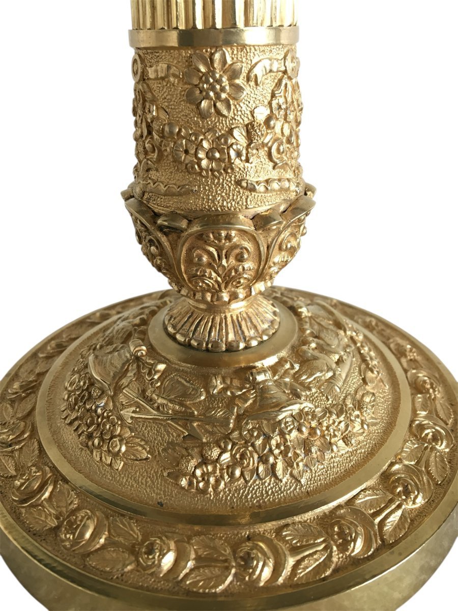 Pair Of 19th Century Restoration Period Candlesticks, Mounted As Lamps.-photo-3