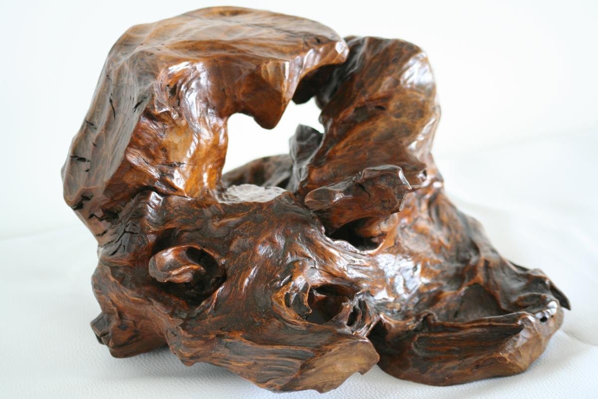 Bronze Sculpture, Okimono - Japanese Tea Drinking Man, Japan, Late Meiji Period-photo-4