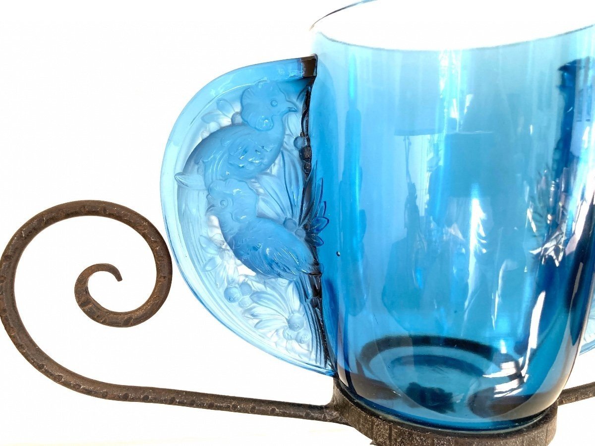 Glass Vase, Les Oiseaux Des Iles, Verlys France Art Deco 1940-photo-2