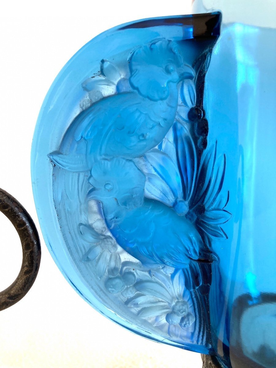 Glass Vase, Les Oiseaux Des Iles, Verlys France Art Deco 1940-photo-3