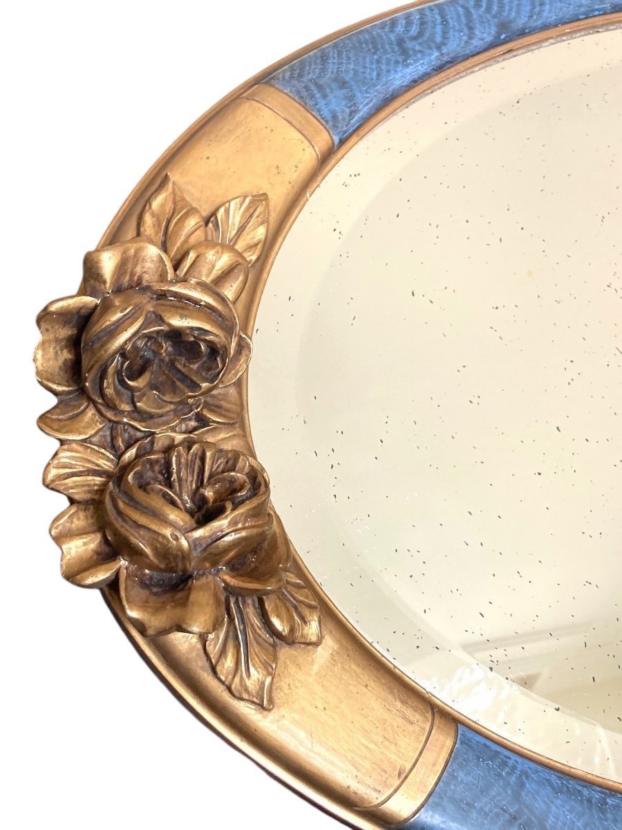 Miroir en bois peint et stuc, Période Art Déco-photo-2