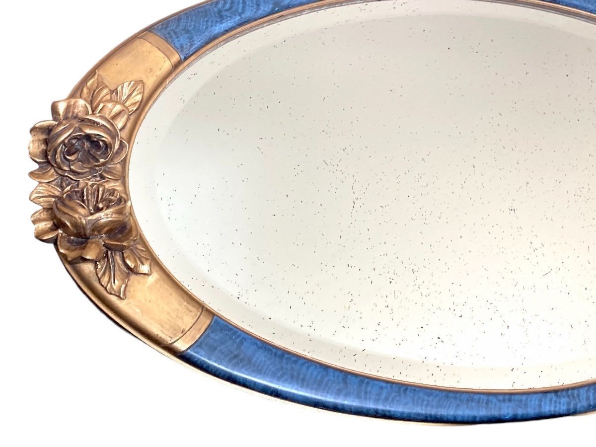Miroir en bois peint et stuc, Période Art Déco-photo-1