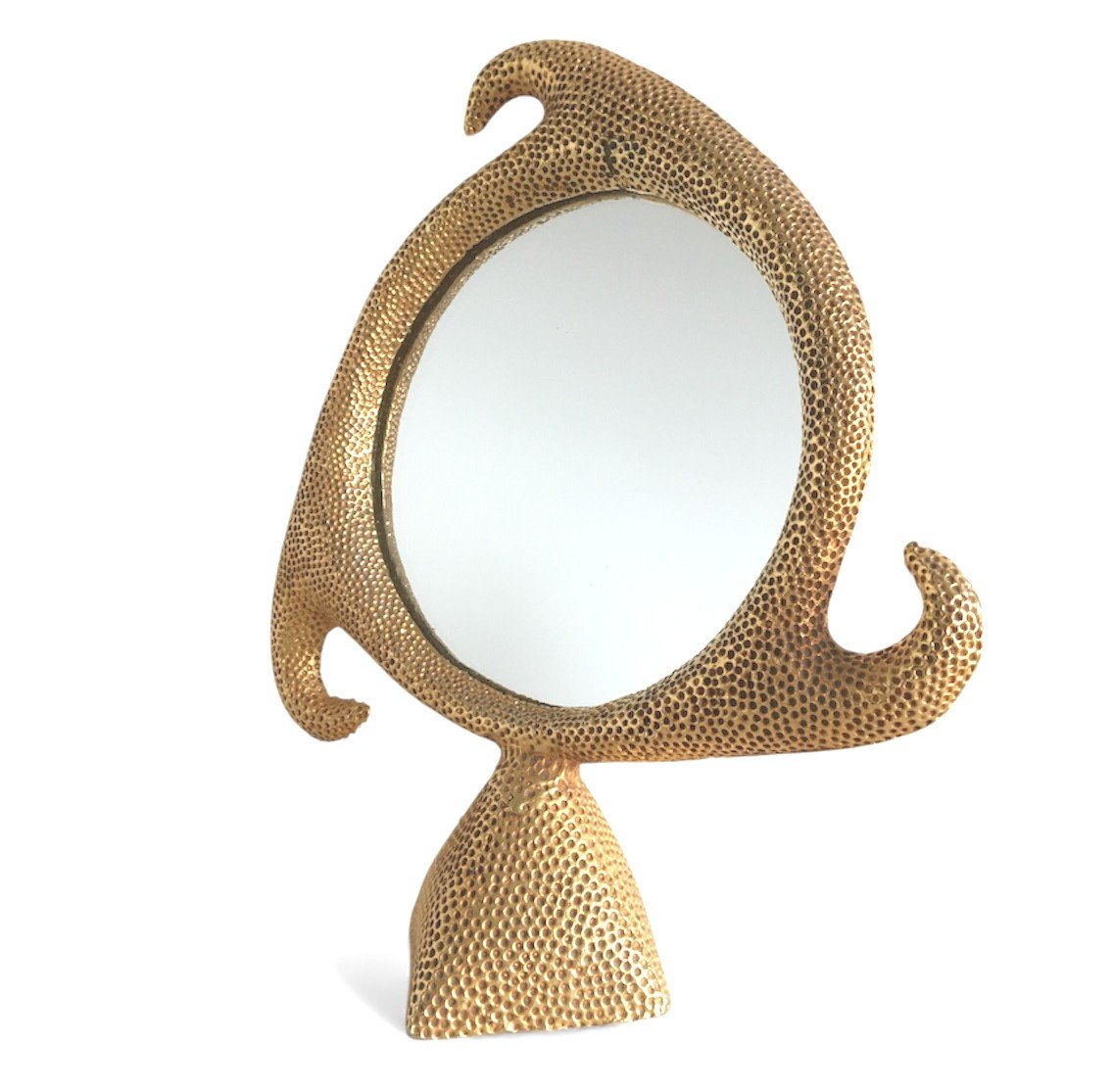 Miroir en bronze doré, signé Stéphane Galerneau (1993)-photo-2