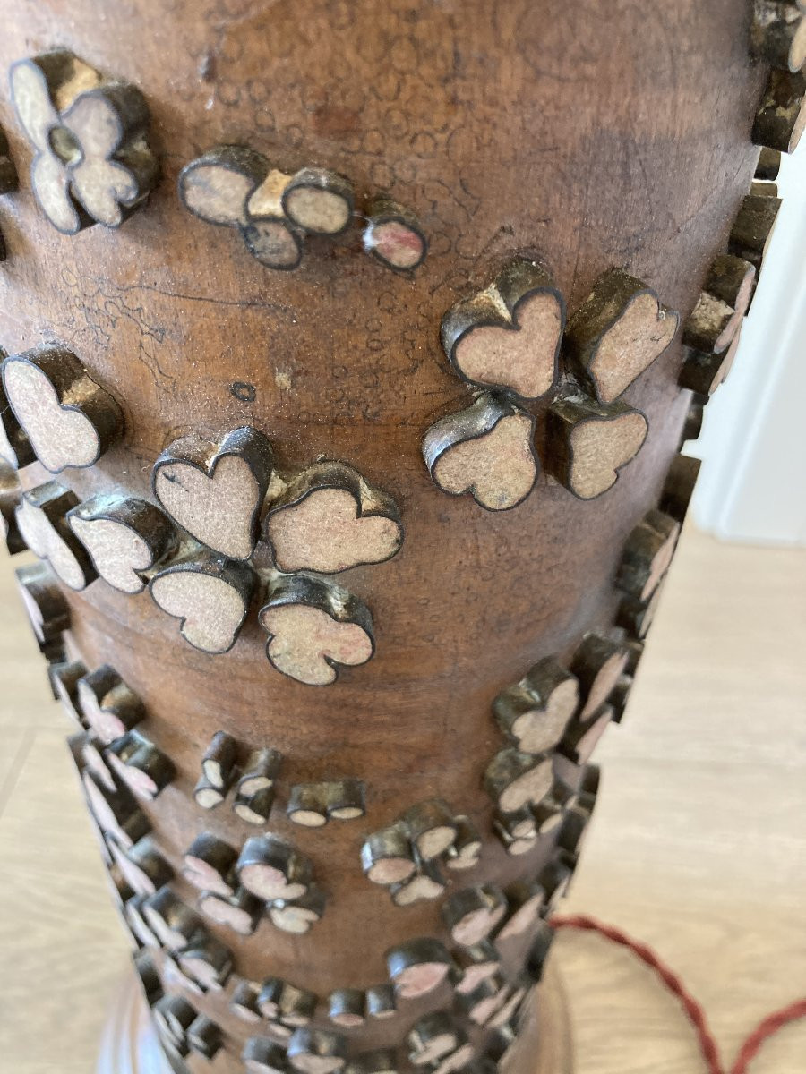 Lampe rouleau d'impression, Bois et Laiton, Fin 19ème-photo-6