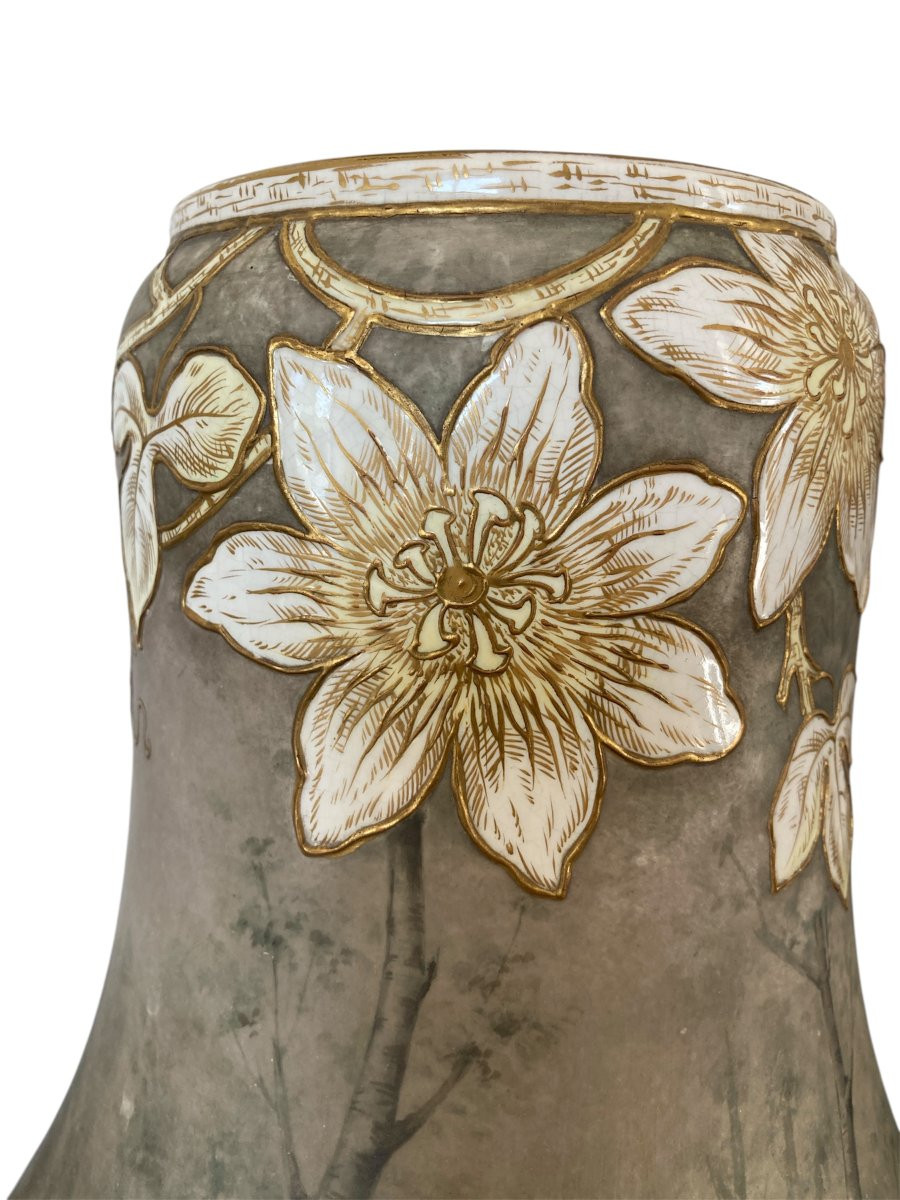 Paire de vases en Céramique, Signé Franz Anton Mehlen, Art Nouveau-photo-3