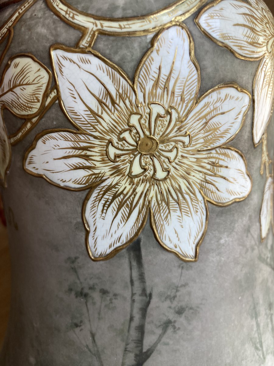 Paire de vases en Céramique, Signé Franz Anton Mehlen, Art Nouveau-photo-7