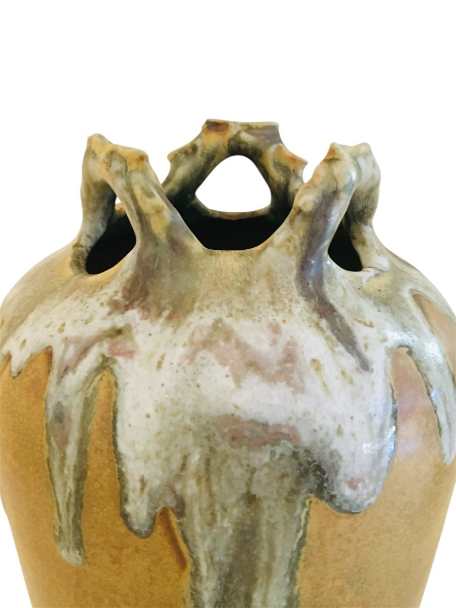 Paire de vases en Grès, Signé, Années 1950/60-photo-4