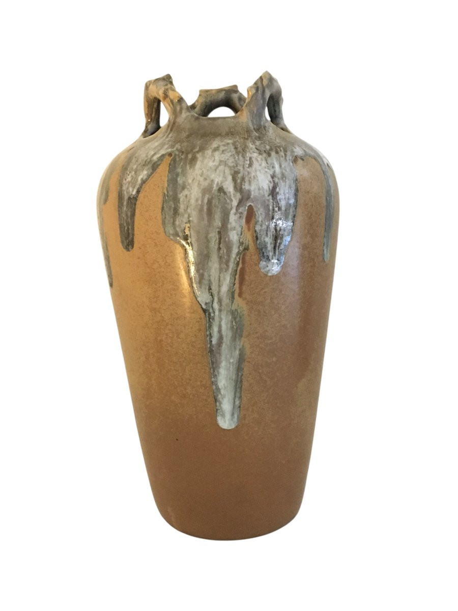 Paire de vases en Grès, Signé, Années 1950/60-photo-3