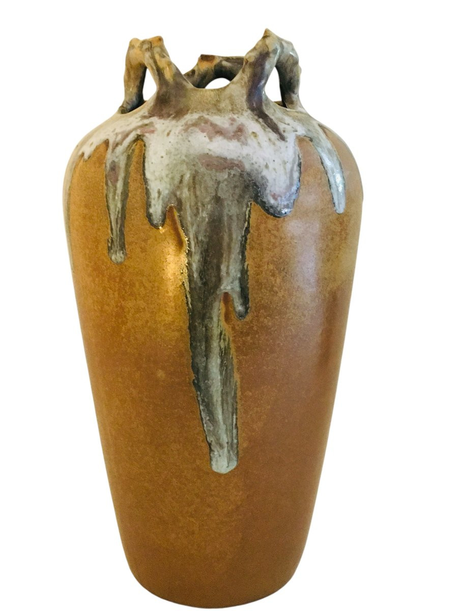 Paire de vases en Grès, Signé, Années 1950/60-photo-4