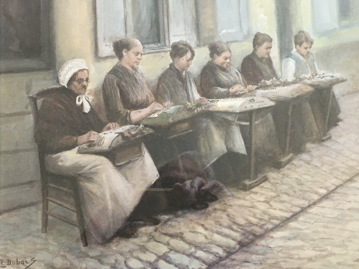 Grande gouache et aquarelle par Maurice Dubois (1869 - 1944)-photo-4