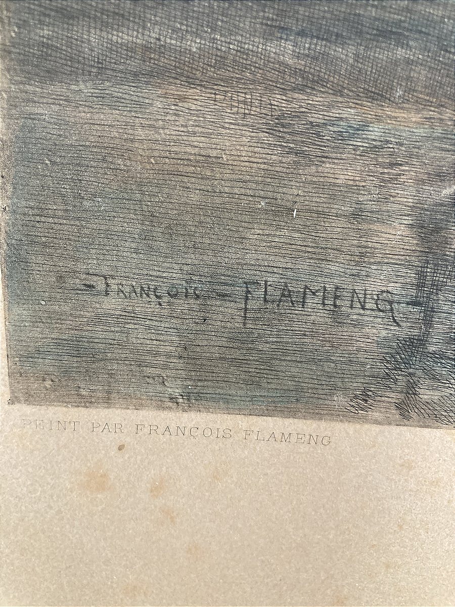 Gravure "Le Bain Des Dames de la Cour", par François Flameng, 1887-photo-7