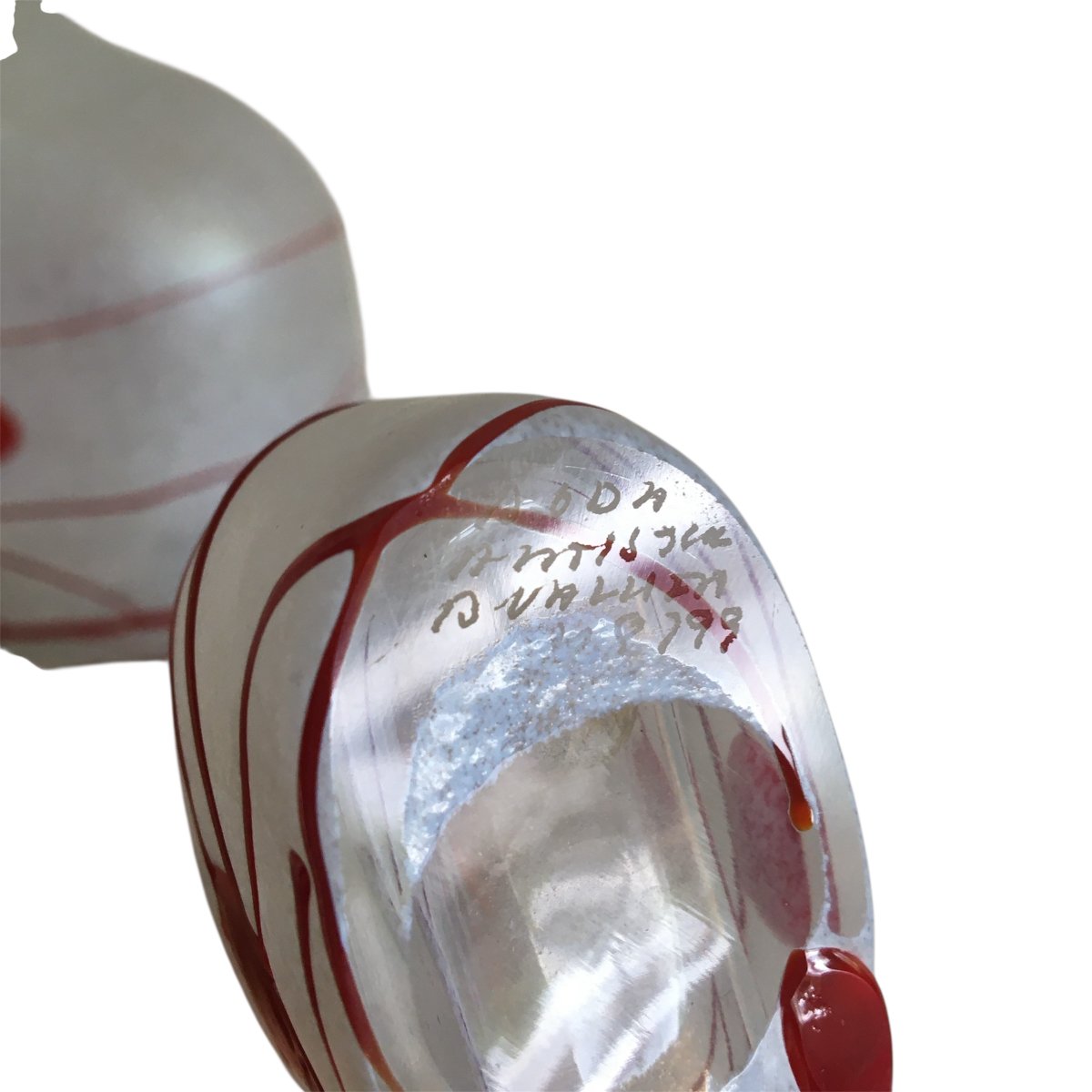Two Frosted Blown Glass Vases - (red Galaxy Model) Bertil Vallien, Sweden 1986-photo-3