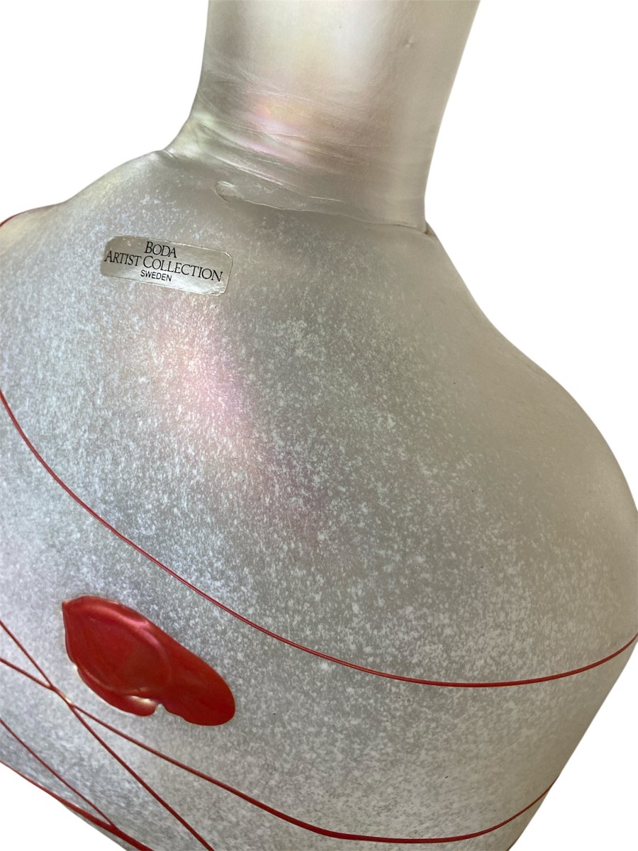 Vases en verre soufflé givré - (Modèle Galaxie Rouge)  par Bertil Vallien, Suède 1986-photo-2