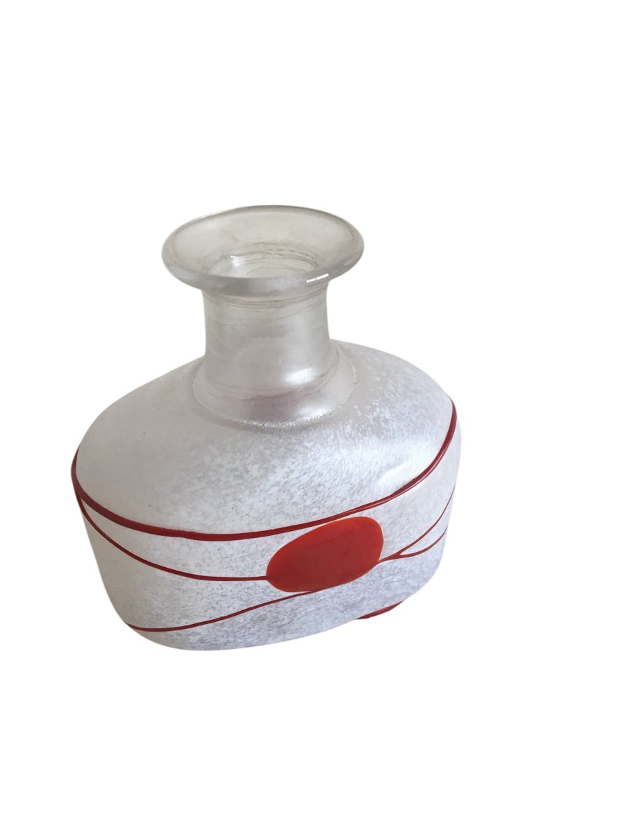 Vases en verre soufflé givré - (Modèle Galaxie Rouge)  par Bertil Vallien, Suède 1986-photo-3