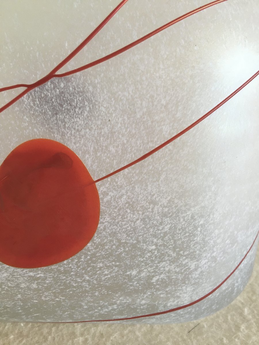 Vases en verre soufflé givré - (Modèle Galaxie Rouge)  par Bertil Vallien, Suède 1986-photo-5