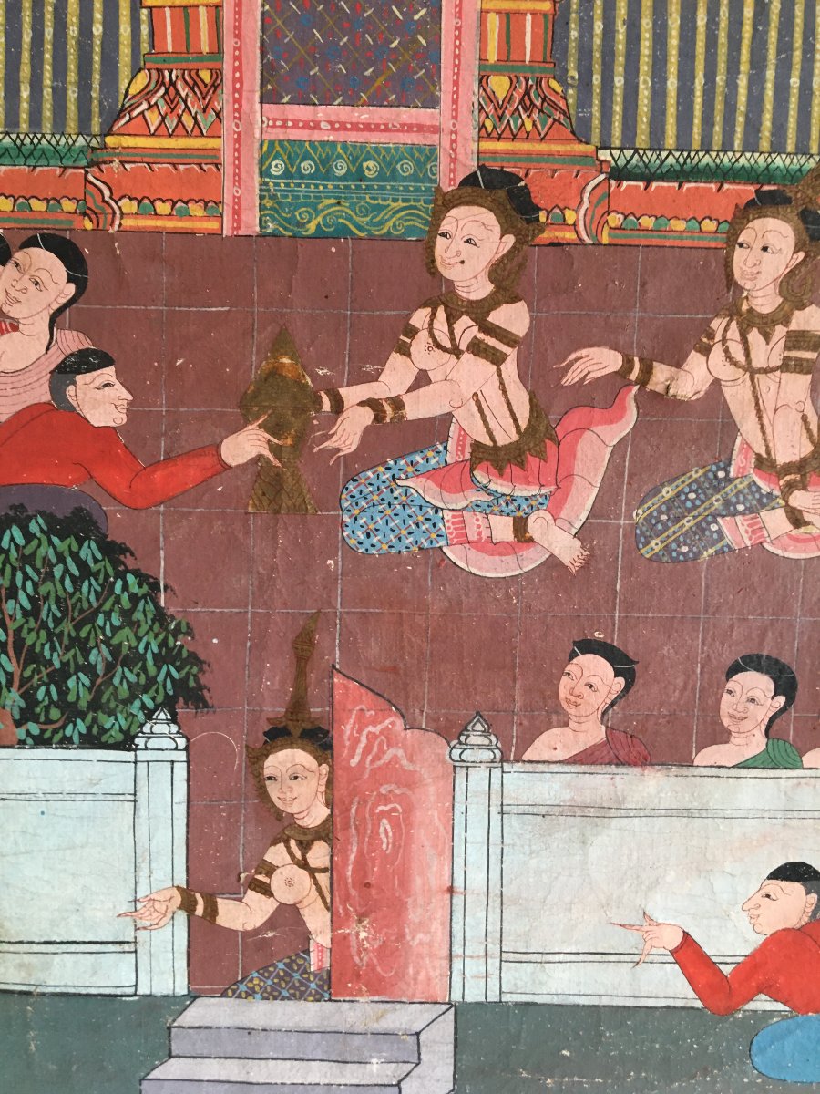 Grande Peinture sur Toile,  ThaÏlande, École de Rattanakosin (1851-1910)-photo-1