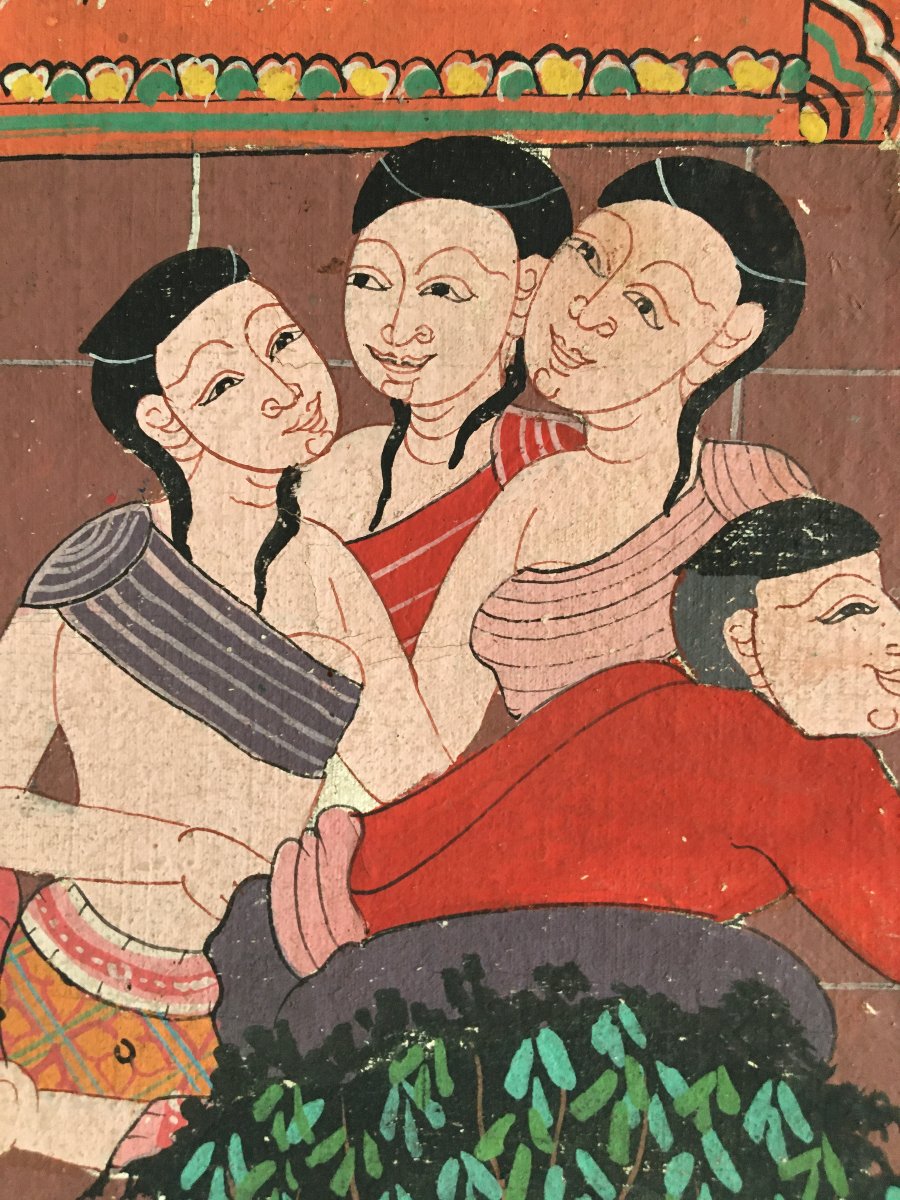 Grande Peinture sur Toile,  ThaÏlande, École de Rattanakosin (1851-1910)-photo-6